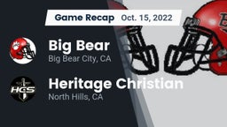 Recap: Big Bear  vs. Heritage Christian   2022