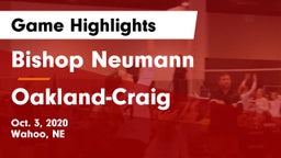 Bishop Neumann  vs Oakland-Craig  Game Highlights - Oct. 3, 2020