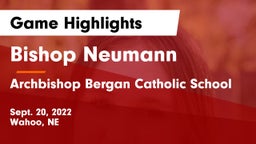Bishop Neumann  vs Archbishop Bergan Catholic School Game Highlights - Sept. 20, 2022