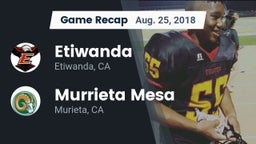 Recap: Etiwanda  vs. Murrieta Mesa  2018