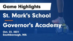 St. Mark's School vs Governor's Academy  Game Highlights - Oct. 22, 2021