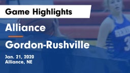 Alliance  vs Gordon-Rushville  Game Highlights - Jan. 21, 2020