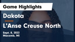 Dakota  vs L'Anse Creuse North  Game Highlights - Sept. 8, 2022