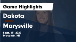 Dakota  vs Marysville  Game Highlights - Sept. 15, 2022