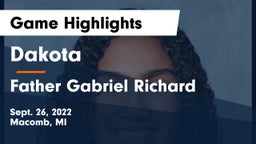 Dakota  vs Father Gabriel Richard  Game Highlights - Sept. 26, 2022