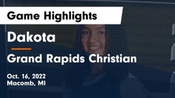 Dakota  vs Grand Rapids Christian  Game Highlights - Oct. 16, 2022
