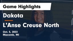 Dakota  vs L'Anse Creuse North  Game Highlights - Oct. 5, 2022