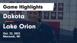 Dakota  vs Lake Orion  Game Highlights - Oct. 22, 2022