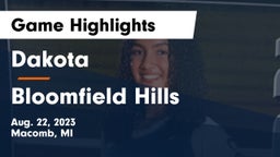 Dakota  vs Bloomfield Hills  Game Highlights - Aug. 22, 2023