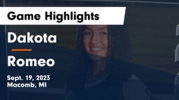 Dakota  vs Romeo  Game Highlights - Sept. 19, 2023