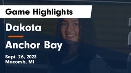 Dakota  vs Anchor Bay  Game Highlights - Sept. 26, 2023