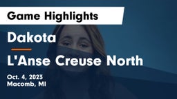 Dakota  vs L'Anse Creuse North  Game Highlights - Oct. 4, 2023