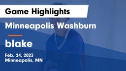 Minneapolis Washburn  vs blake Game Highlights - Feb. 24, 2023