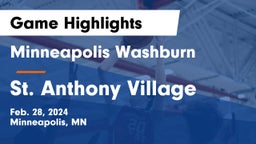 Minneapolis Washburn  vs St. Anthony Village  Game Highlights - Feb. 28, 2024
