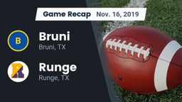 Recap: Bruni  vs. Runge  2019