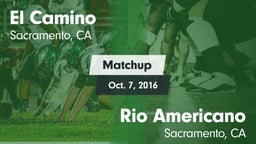 Matchup: El Camino High vs. Rio Americano  2016
