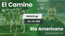 Matchup: El Camino High vs. Rio Americano  2018
