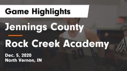 Jennings County  vs Rock Creek Academy  Game Highlights - Dec. 5, 2020