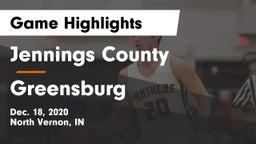 Jennings County  vs Greensburg  Game Highlights - Dec. 18, 2020