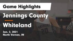 Jennings County  vs Whiteland  Game Highlights - Jan. 2, 2021