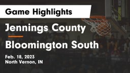Jennings County  vs Bloomington South  Game Highlights - Feb. 18, 2023