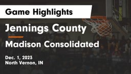 Jennings County  vs Madison Consolidated  Game Highlights - Dec. 1, 2023