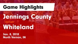 Jennings County  vs Whiteland  Game Highlights - Jan. 8, 2018