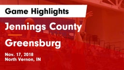 Jennings County  vs Greensburg  Game Highlights - Nov. 17, 2018