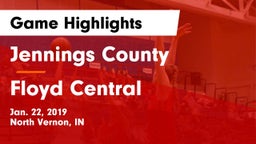 Jennings County  vs Floyd Central  Game Highlights - Jan. 22, 2019