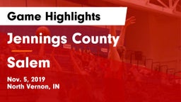 Jennings County  vs Salem  Game Highlights - Nov. 5, 2019