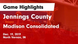 Jennings County  vs Madison Consolidated  Game Highlights - Dec. 19, 2019