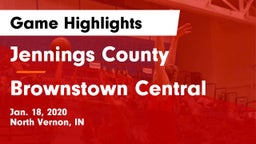 Jennings County  vs Brownstown Central  Game Highlights - Jan. 18, 2020