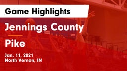 Jennings County  vs Pike  Game Highlights - Jan. 11, 2021
