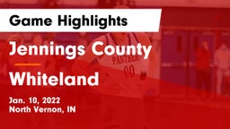 Jennings County  vs Whiteland  Game Highlights - Jan. 10, 2022