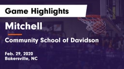 Mitchell  vs Community School of Davidson Game Highlights - Feb. 29, 2020
