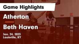 Atherton  vs Beth Haven Game Highlights - Jan. 24, 2023
