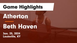 Atherton  vs Beth Haven Game Highlights - Jan. 25, 2024