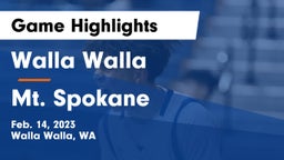 Walla Walla  vs Mt. Spokane Game Highlights - Feb. 14, 2023