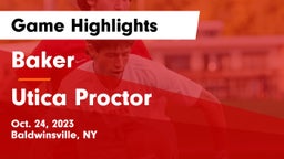 Baker  vs Utica Proctor Game Highlights - Oct. 24, 2023