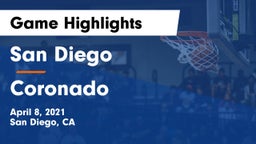 San Diego  vs Coronado  Game Highlights - April 8, 2021