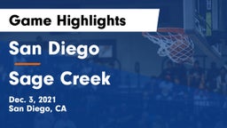 San Diego  vs Sage Creek  Game Highlights - Dec. 3, 2021