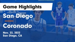 San Diego  vs Coronado  Game Highlights - Nov. 22, 2022