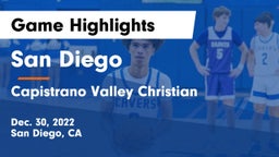 San Diego  vs Capistrano Valley Christian  Game Highlights - Dec. 30, 2022