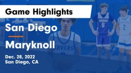 San Diego  vs Maryknoll  Game Highlights - Dec. 28, 2022