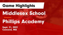 Middlesex School vs Phillips Academy Game Highlights - Sept. 21, 2022