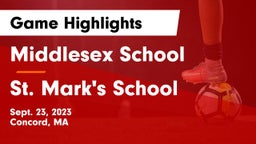 Middlesex School vs St. Mark's School Game Highlights - Sept. 23, 2023