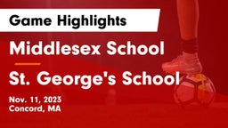 Middlesex School vs St. George's School Game Highlights - Nov. 11, 2023