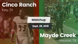 Matchup: Cinco Ranch vs. Mayde Creek  2018