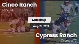 Matchup: Cinco Ranch vs. Cypress Ranch  2019