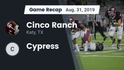 Recap: Cinco Ranch  vs. Cypress 2019